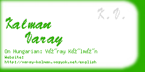 kalman varay business card